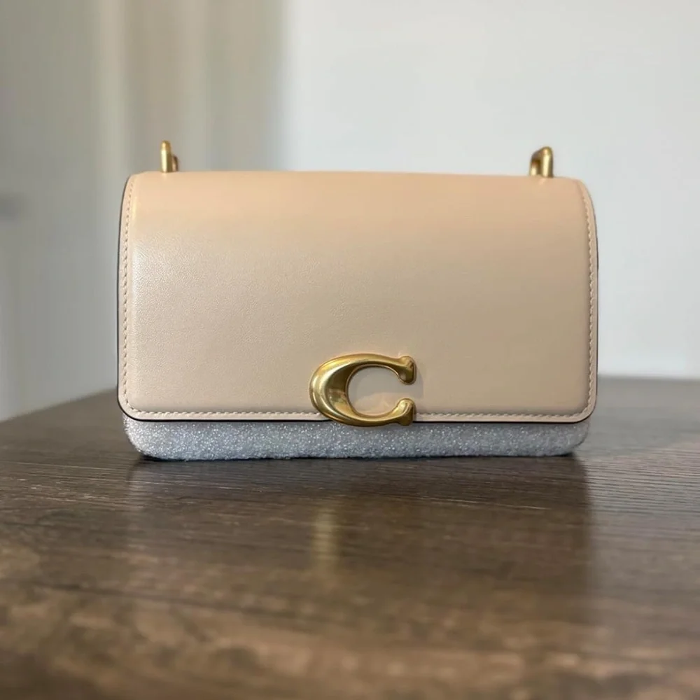 New Coach Ivory Bandit Crossbody Bag with Gold Accents